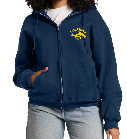 Dolphins Swim Zip Up Hoodie